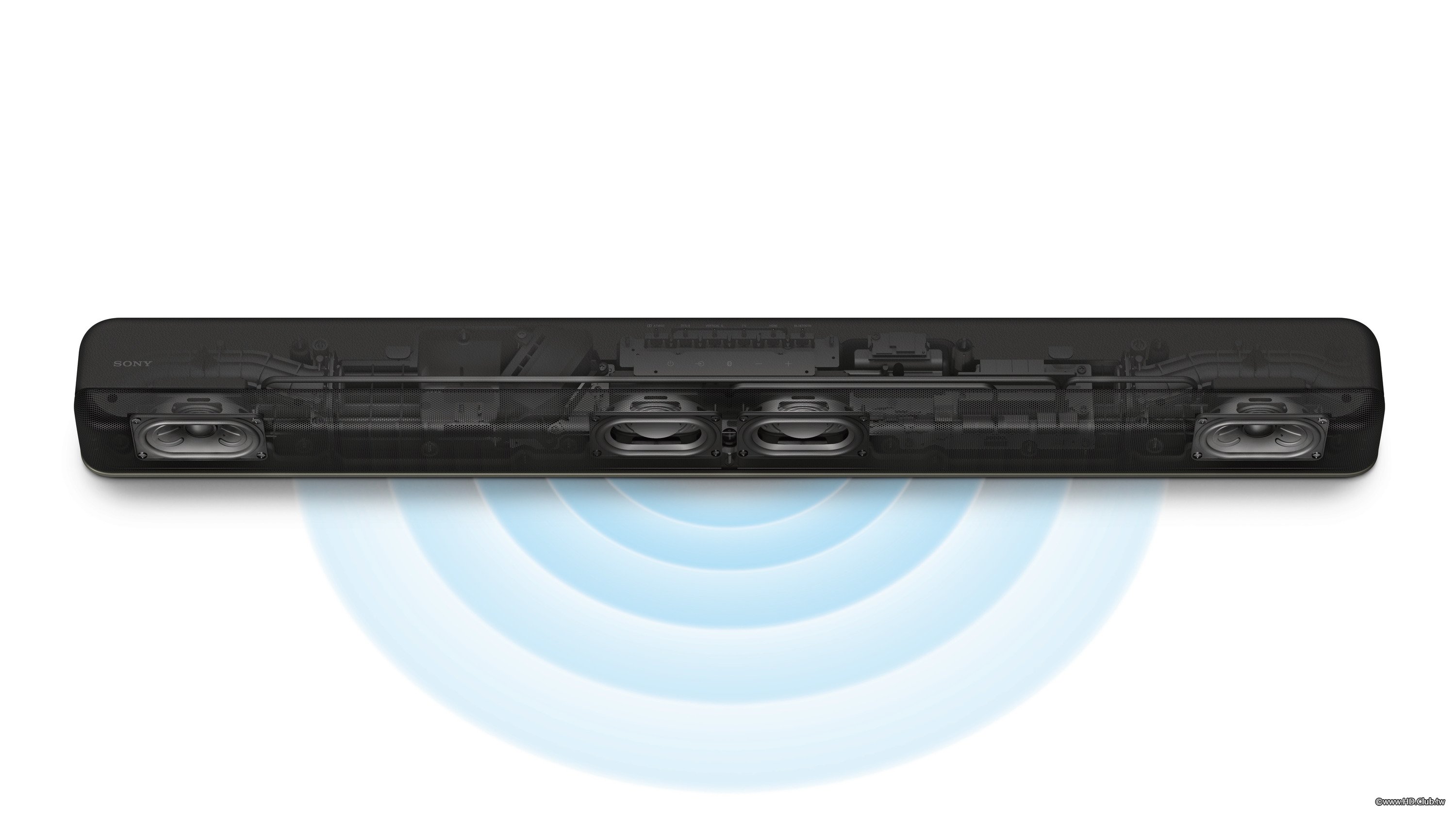 圖4) Sony HT-X8500單件式喇叭僅需透過機身前置喇叭，搭配超廣域環繞音場技術S-Force .jpg