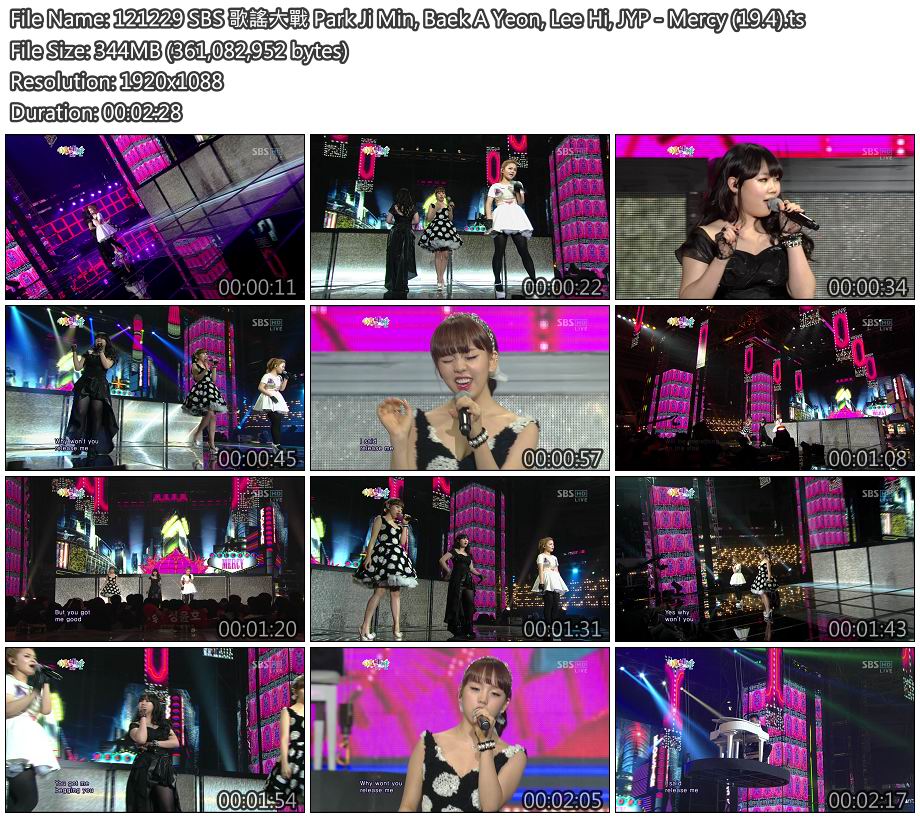 121229 SBS 歌謠大戰 Park Ji Min, Baek A Yeon, Lee Hi, JYP - Mercy (19.4).jpg