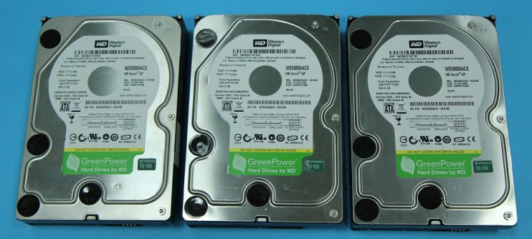二手WD Green系列 3.5吋 2TB、1TB、750G，500G硬碟存放HD