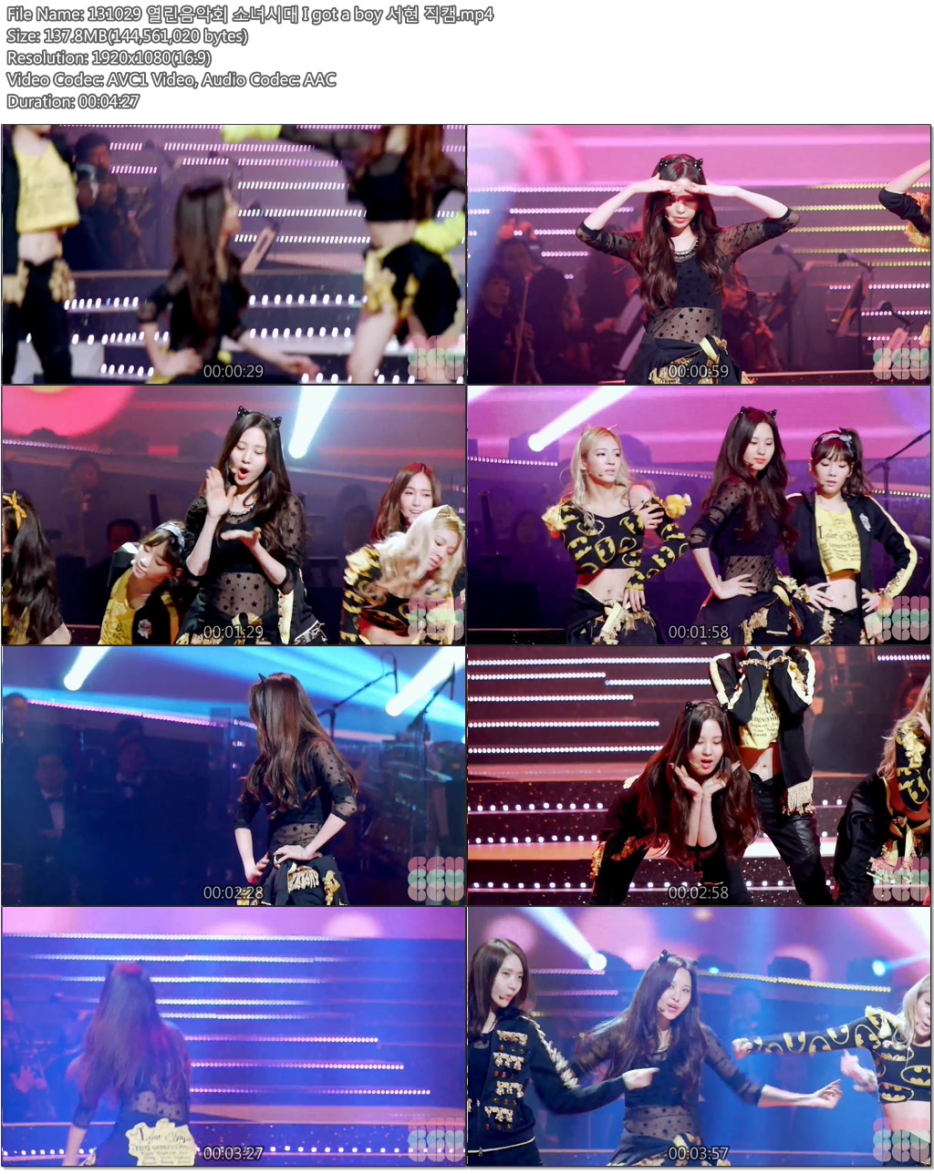 131029 열린음악회 소녀시대 I got a boy 서현 직캠.mp4.jpg