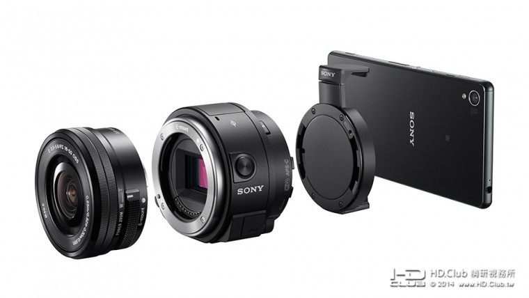 圖1.Sony【ILCE-QX1】可靈活運用專業鏡頭，拍攝者不用再受限於單一機身取景