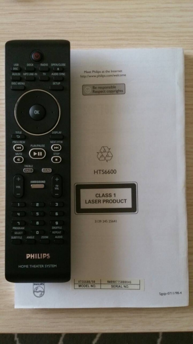 Philips HTS6600/98 遙控器