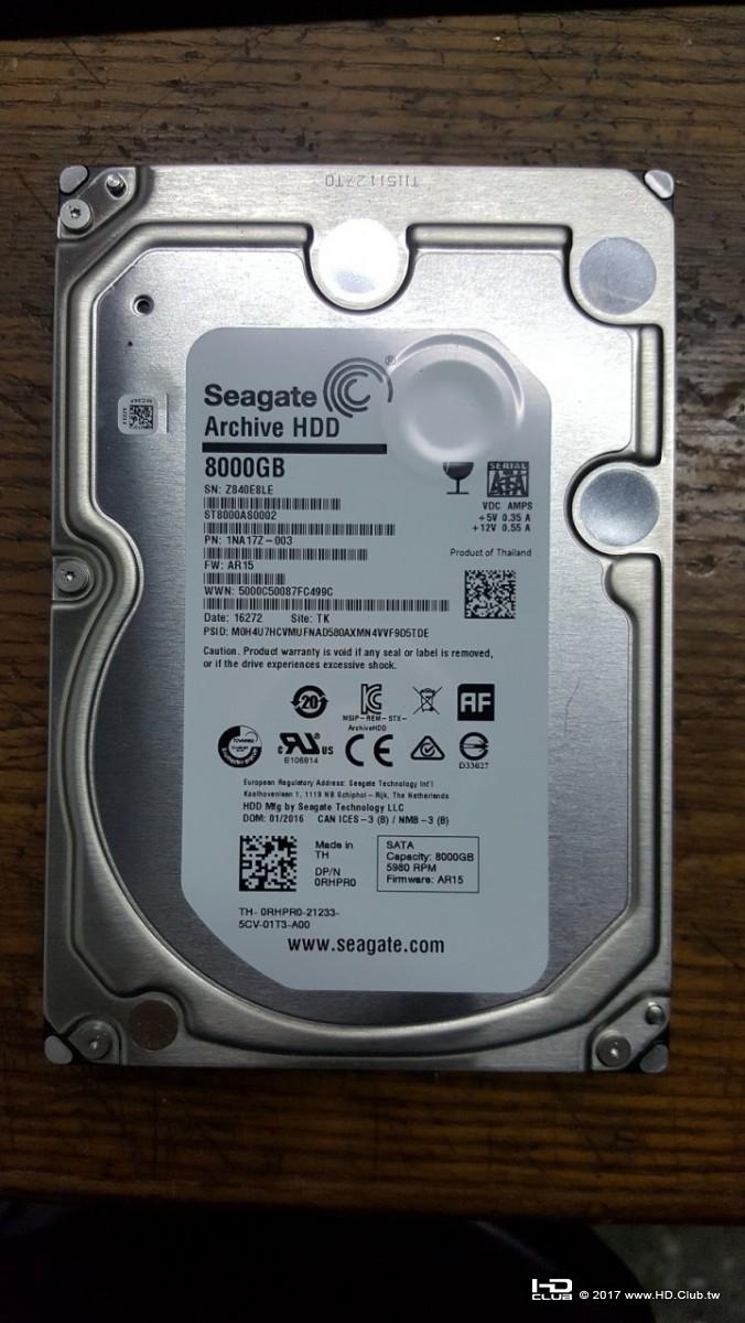 Seagate 8TB 3.5吋冷儲存硬碟 (ST8000AS0002)