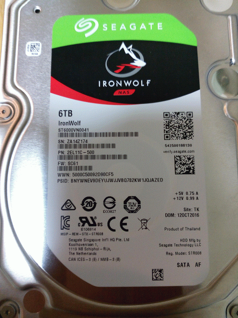 Seagate Ironwolf 6TB 硬碟