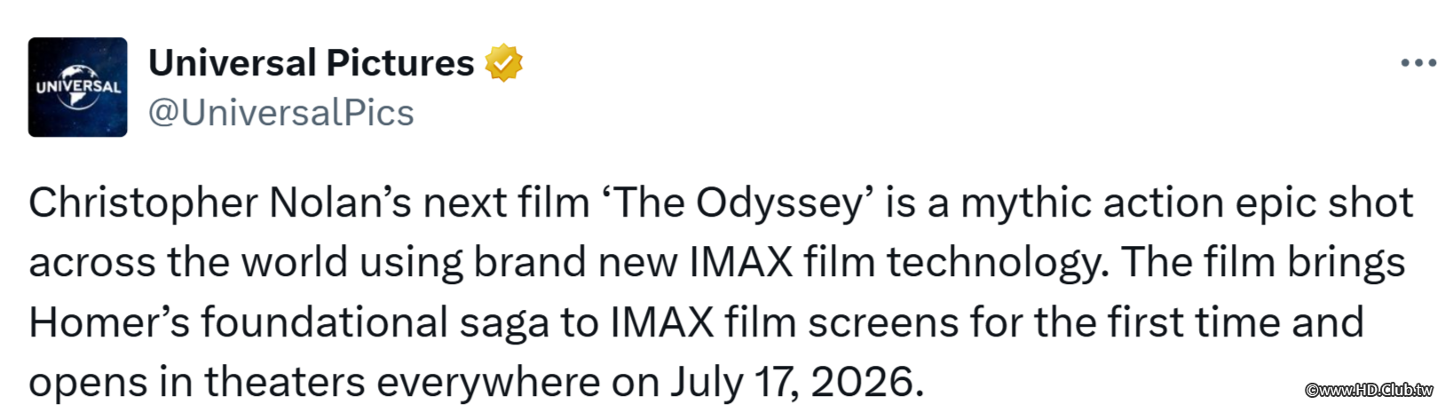Universal Pictures：「Christopher Nolan’s next film ‘The Odyss.png