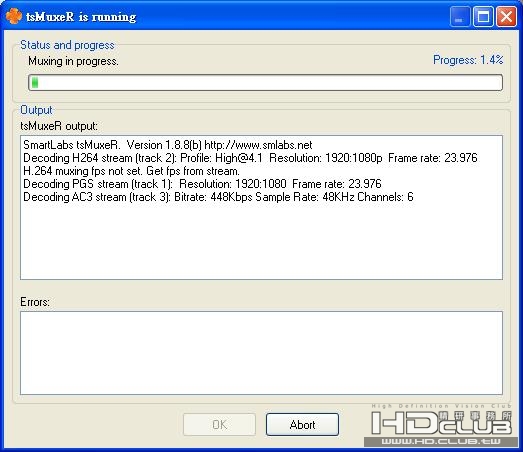 tsMuxer 轉片