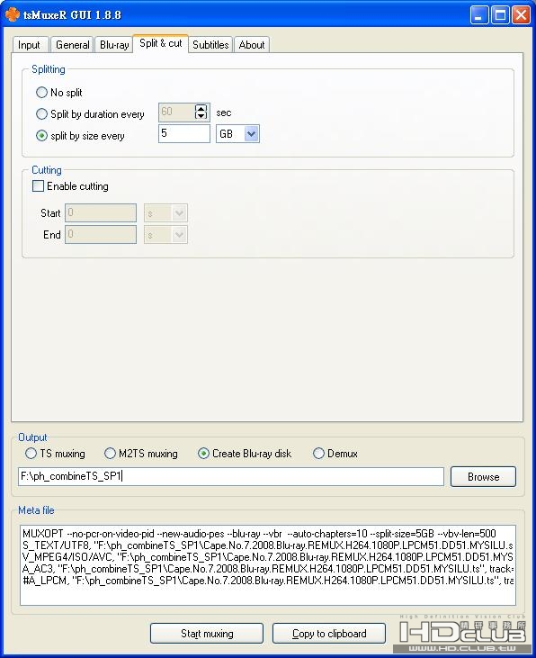 tsMuxer 轉片