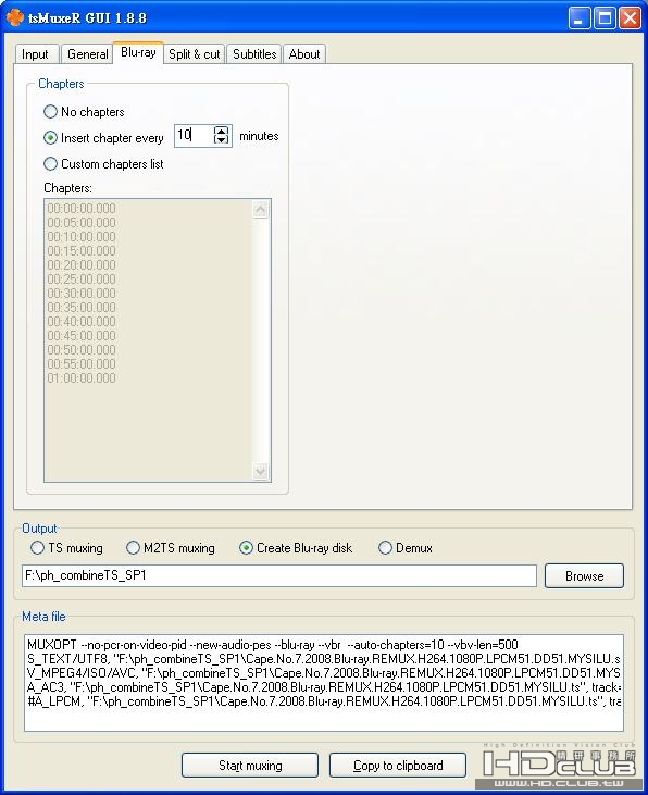 tsMuxer 轉片