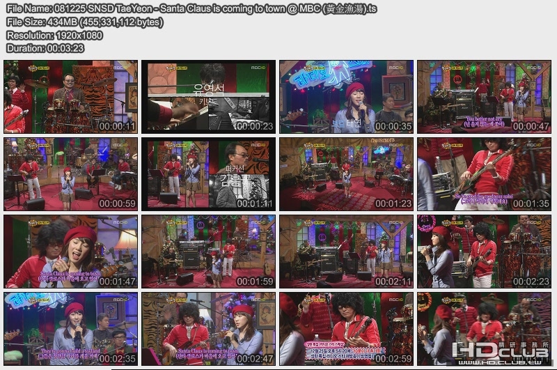 081225 SNSD TaeYeon - Santa Claus is coming to town @ MBC (黃金漁湯).jpg