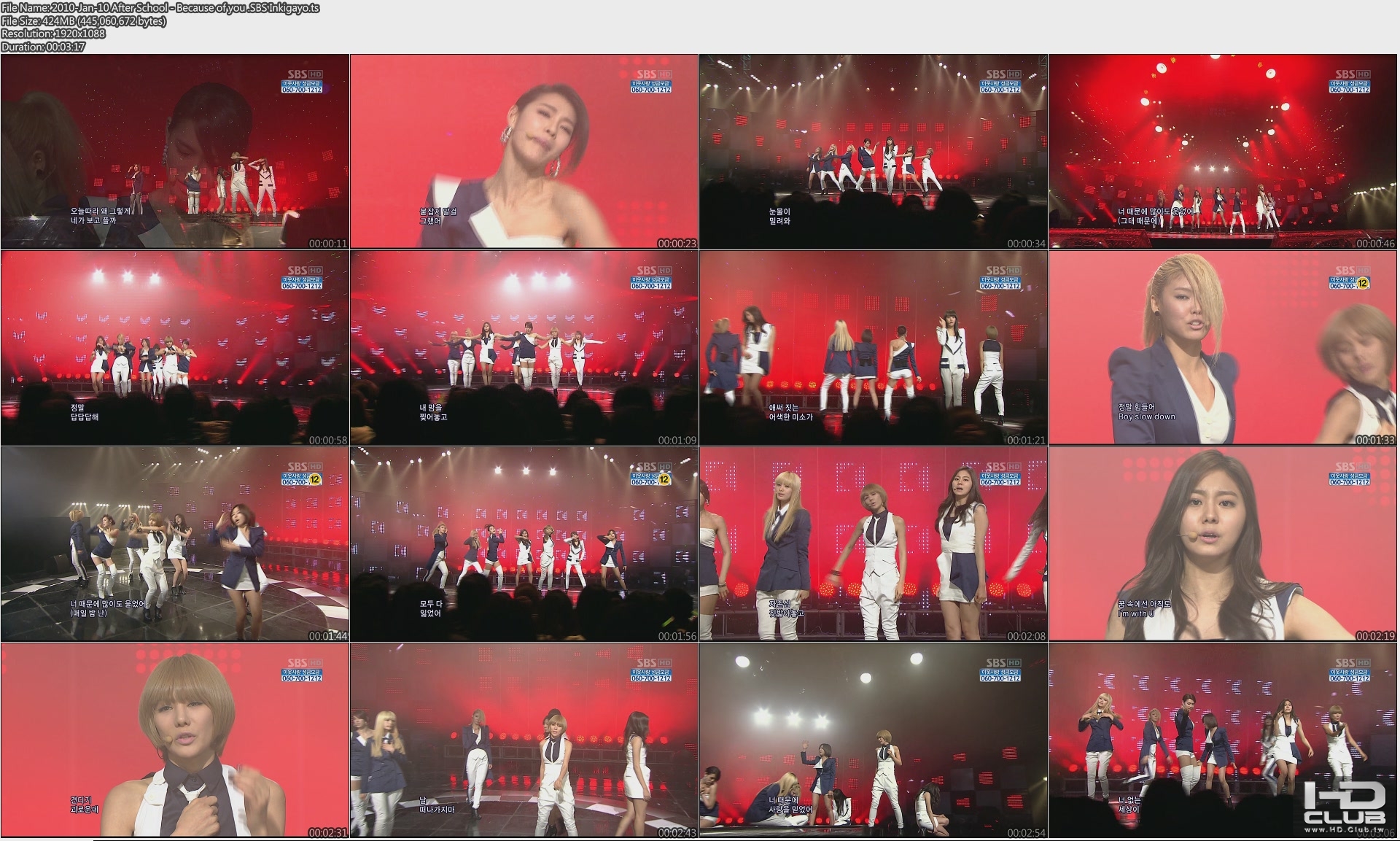 2010-Jan-10 After School_Because of you .SBS Inkigayo.jpg