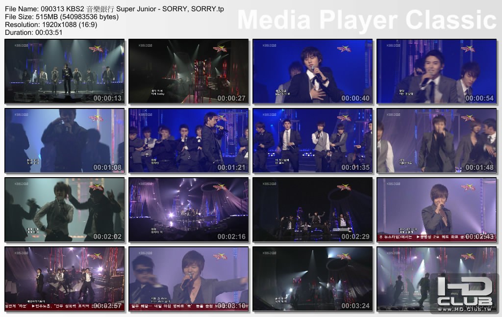 090313 KBS2 音樂銀行 Super Junior - SORRY, SORRY