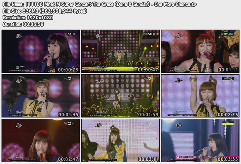 111106 Mnet M Super Concert The Grace (Dana & Sunday) - One More Chance.jpg