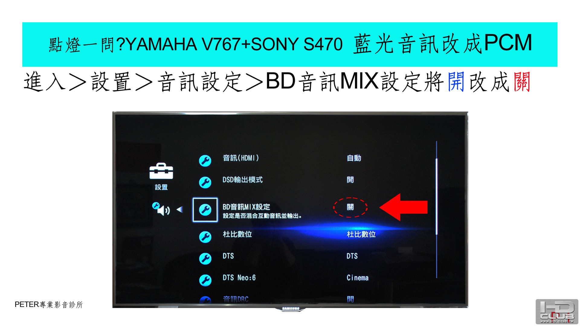 01 點燈一問  YAMAHA V767 SONY S470 藍光音訊改成PCM.jpg