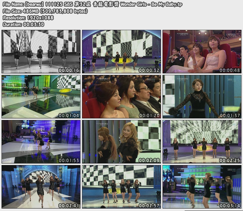 [bearwu] 111125 SBS 第32屆 青龍電影獎 Wonder Girls - Be My Baby.jpg