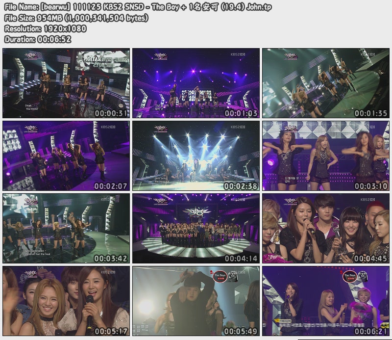 [bearwu] 111125 KBS2 SNSD - The Boy   1名安可 (19.4) John.jpg