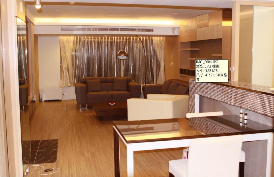 客廳. 右上角有一片門關不密是放投機機的地方.