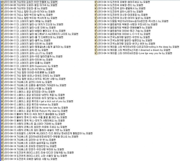 130414 4월 2째주 주말 여성 출연자 컷01.JPG