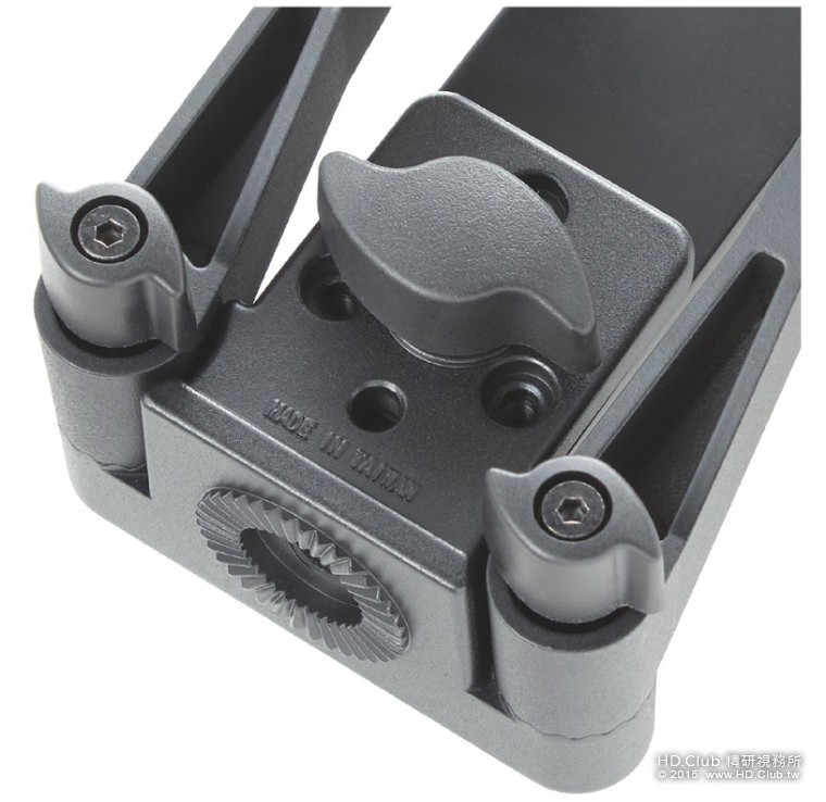 [圖說3-2] 支撐腳鎖定旋鈕可為滑軌提供更簡易的附掛或拆卸.jpg