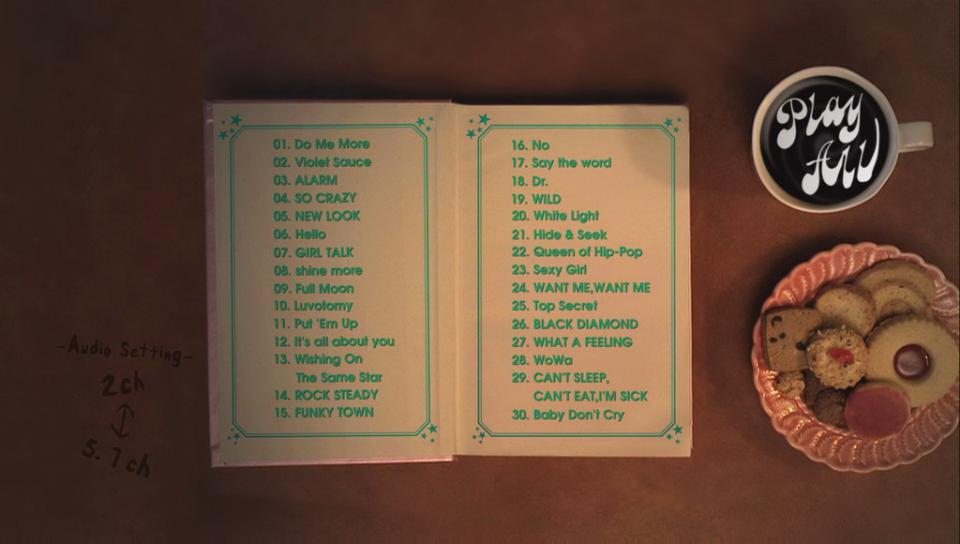 『曲目及音效規格選單』